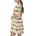 thumbnail image 7 of Spring Summer Dresses for Women 2025 - Dachshund Dog Puppy Footprint Wedding Guest Dresses, Beach Vacation Clothes, Hawaiian Sundresses Casual Short Sleeve Dress for Women with Pockets, 7 of 7