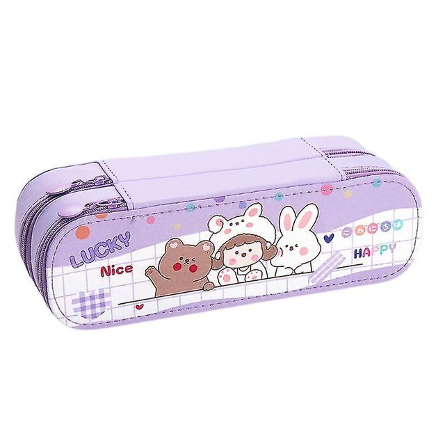 Veeki-estuche para lápices grande con cremallera, estuche para lápices de gran capacidad para oficina, universidad, escuela, caja de viaje, regalo de Navidad
