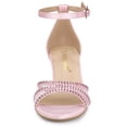 thumbnail image 3 of Sandalias de Tacón de Aguja Allegra K de Satén Con Diamantes de Imitación Rosado 37, 3 of 7