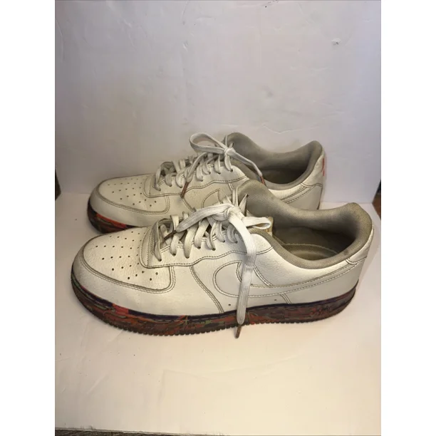 Ni - ke 2017 Ni - ke Air Force 1 '07 Low LV8 Multi Color Marble AJ9507-100 Sz 13 EUC