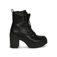 thumbnail image 2 of Women Lace up Chunky Lugged Platform Combat Booties 19573, 2 of 6