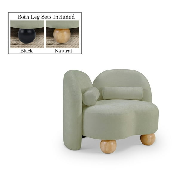 Meridian Furniture Daphne Mint Chenille Fabric Chair