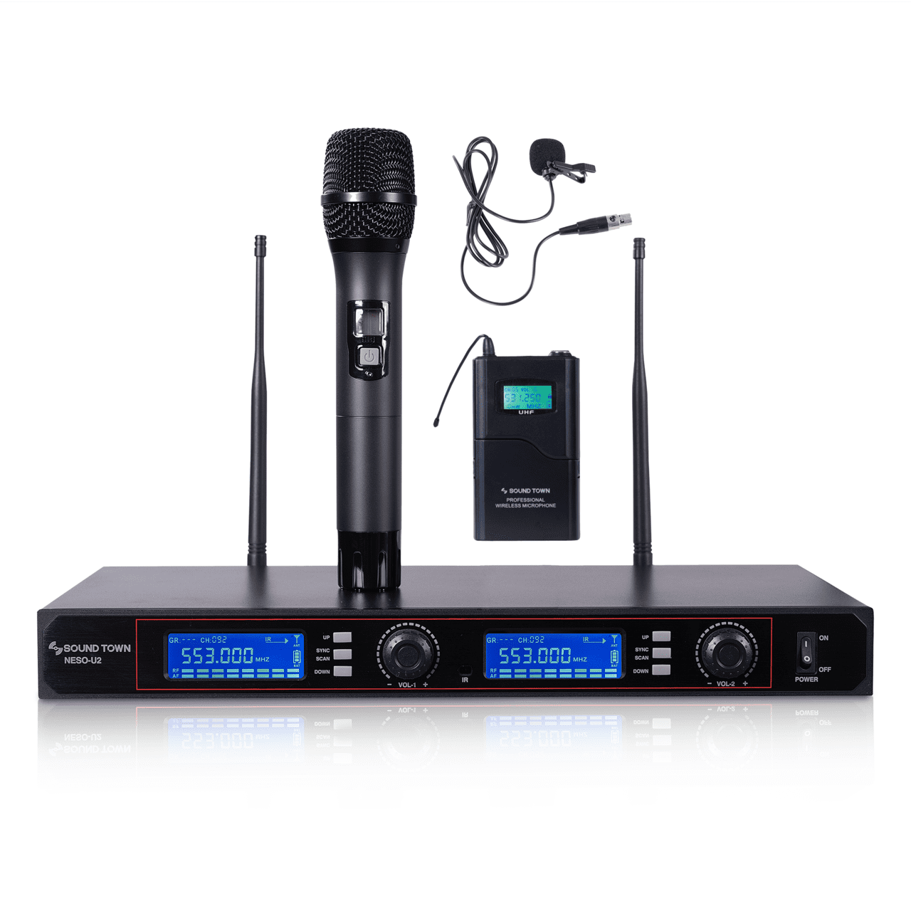 Sound Town Professional UHF Handheld Wireless Microphone System with