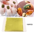 thumbnail image 2 of 100 hojas de lámina dorada multiusos para decoración navideña, manualidades para el hogar Limon amarillo, 2 of 9