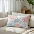 thumbnail image 3 of Teal Red Coastal Turtle Throw Pillow Cover, Pillowcase Protectors with Zipper, Breathable Decorative Lumbar Pillow Case Cover, Ocean Coral Nautical Pillow Shams for Couch Sofa 12x20Inch, 3 of 8