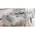 thumbnail image 1 of Ambesonne Ying Yang Tablecloth Rectangular Table Cover, Boho Mandala Sign, 60"x90", Black and White, 1 of 3