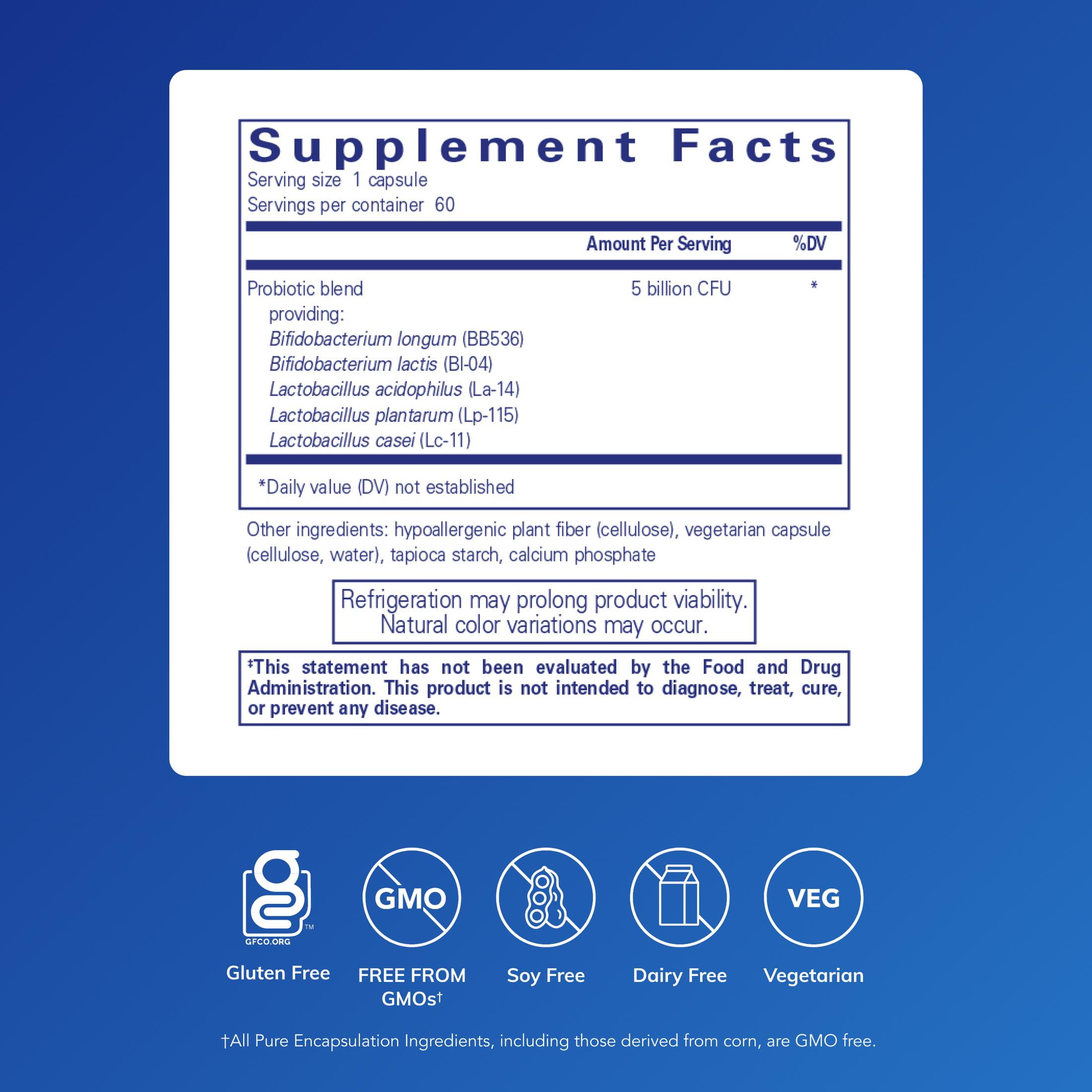 Pure Encapsulations Probiotic IMM | Shelf Stable Probiotic Blend to Support Immune Function and Maintain Eye, Nose and Throat Health* | 60 Capsules