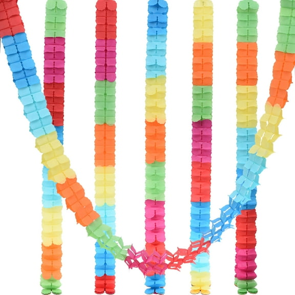 Uxcell 9.8ft Four Leaf Paper Flower Garland Hanging Streamers for Party Wedding Decor, Multicolor 6 Pack
