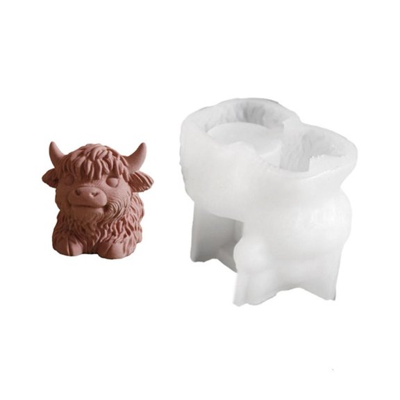 Yihuala Cattle Head Figurine Easy Demolding for Epoxy Resin Soap Home Decoration Head Silicone for Soap Cattle Statue Gypsum for Home Decoration