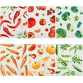 thumbnail image 1 of 6 Pieces Swedish Dishcloths Vegetables Kitchen Dish Cloth 7.87 x 6.69 Inch Wood Pulp Dishcloth Reusable Dish Towels Absorbent and Quick Drying Cleaning Cloth for Kitchen Counter Wipes, 6 Styles, 1 of 6