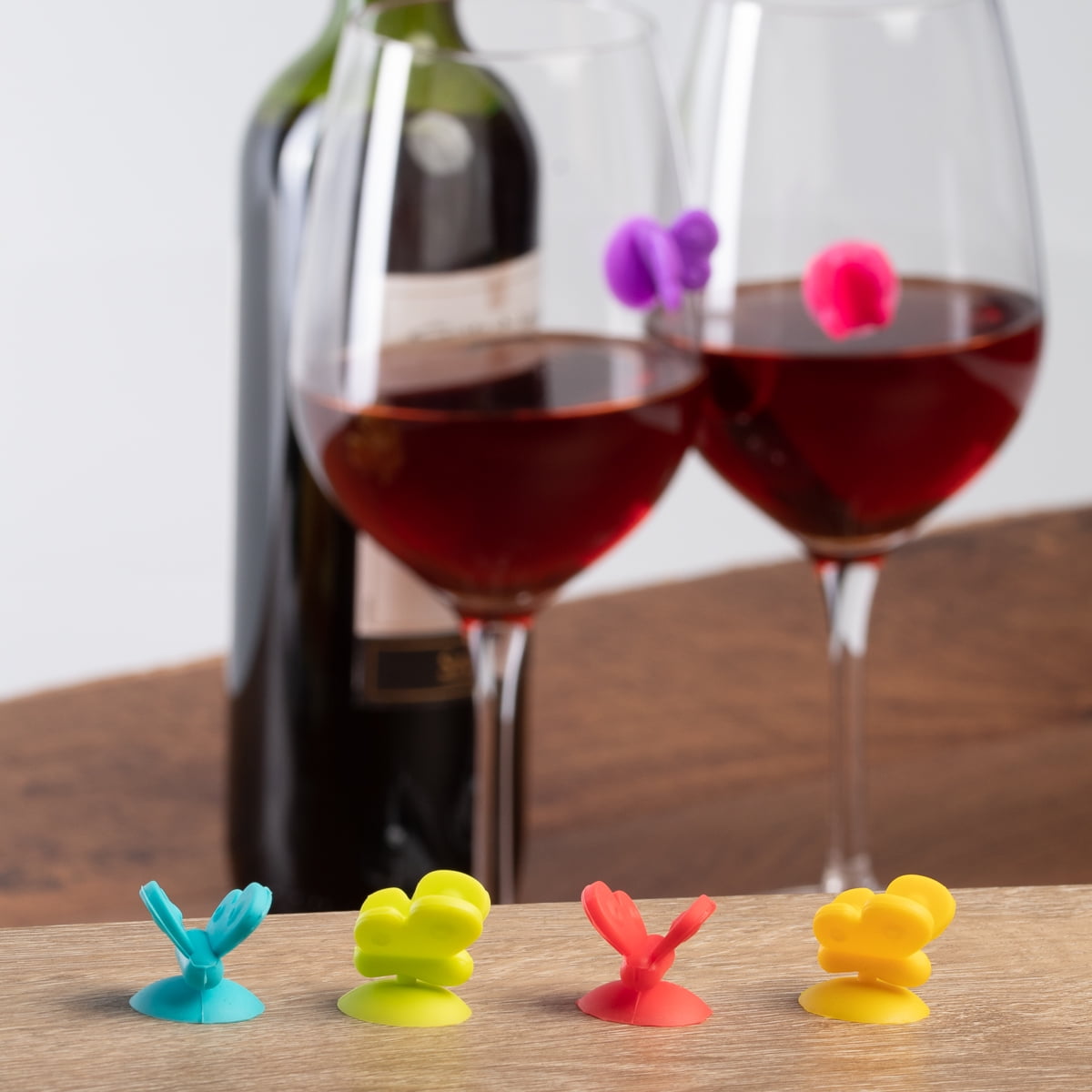Silicone Wine Glass Markers Set Butterfly Style Glass Charms - Temu