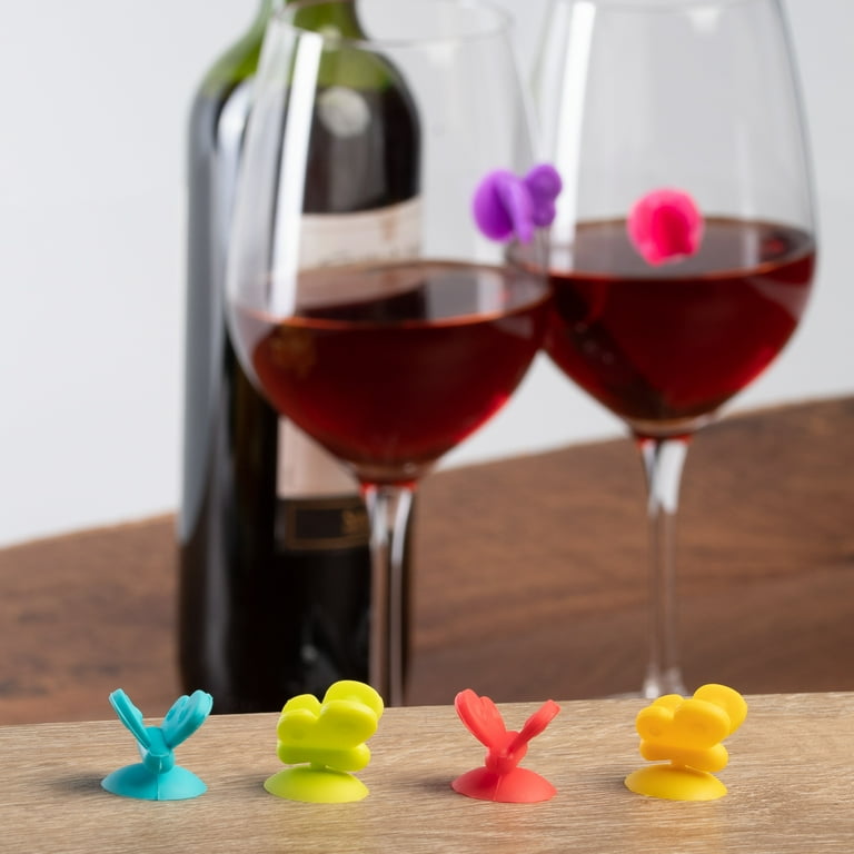 Bird Silicone Wine Glass Markers - Colorful, Decorative, Parties Set of 6 -  NEW