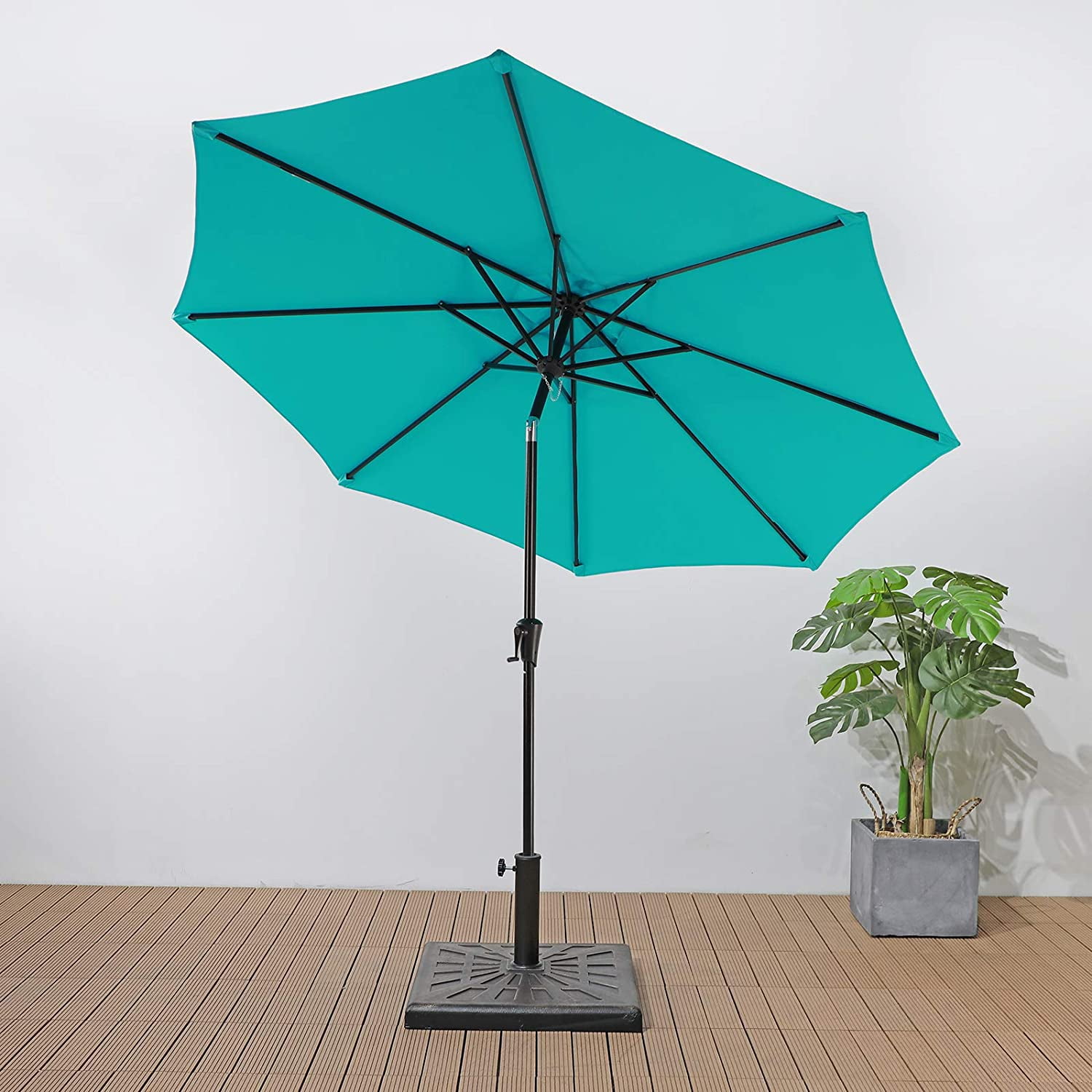 QHTER Square Umbrella Base, 42lb Heavy Duty Patio Outdoor Umbrella Stand Weight, Bronze
