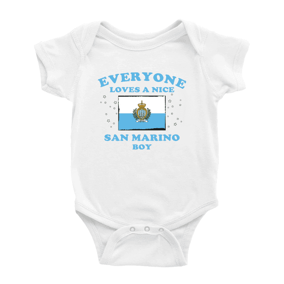 Everyone Loves a Nice San Marino Boy Baby Bodysuits Newborn Clothes (White, 0-3 Months)