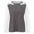 thumbnail image 5 of Womens Lace Crochet Shirts Flowy Oversized Tshirts Ladies Long Sleeve Round Neck Tops Loose Fit Blouse Winter Trendy, Limited Time Offer Under 10 Dollars, 5 of 5
