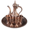 thumbnail image 4 of Juego de tetera de vino de Metal Retro con tazas, juego de té de lujo Vintage para fiesta, mesa de comedor, dormitorio, sala de estar, regalo de boda Bronce rojo, 4 of 8
