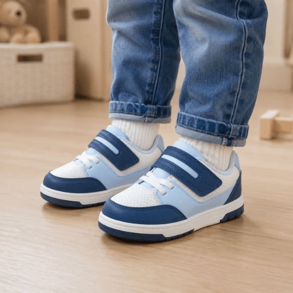Toddler Skate Sneakers Blue Hook and Loop Casual Shoes Size 11T