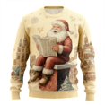 thumbnail image 5 of ChaoLingNeng Christmas Sweater for Men 3D Funny Santa Claus Xmas Pullover Sweatshirts 3D Graphic Holiday Pullover Tops, 5 of 5