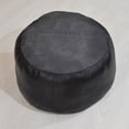thumbnail image 6 of Handmade Eco-Friendly Solid Leather Pouf Black Color Round 21" x 21" x 12" Goat Leather Pouf For Living Room, Bedroom Seating, Patio WABBBACPF12SC02B, 6 of 9