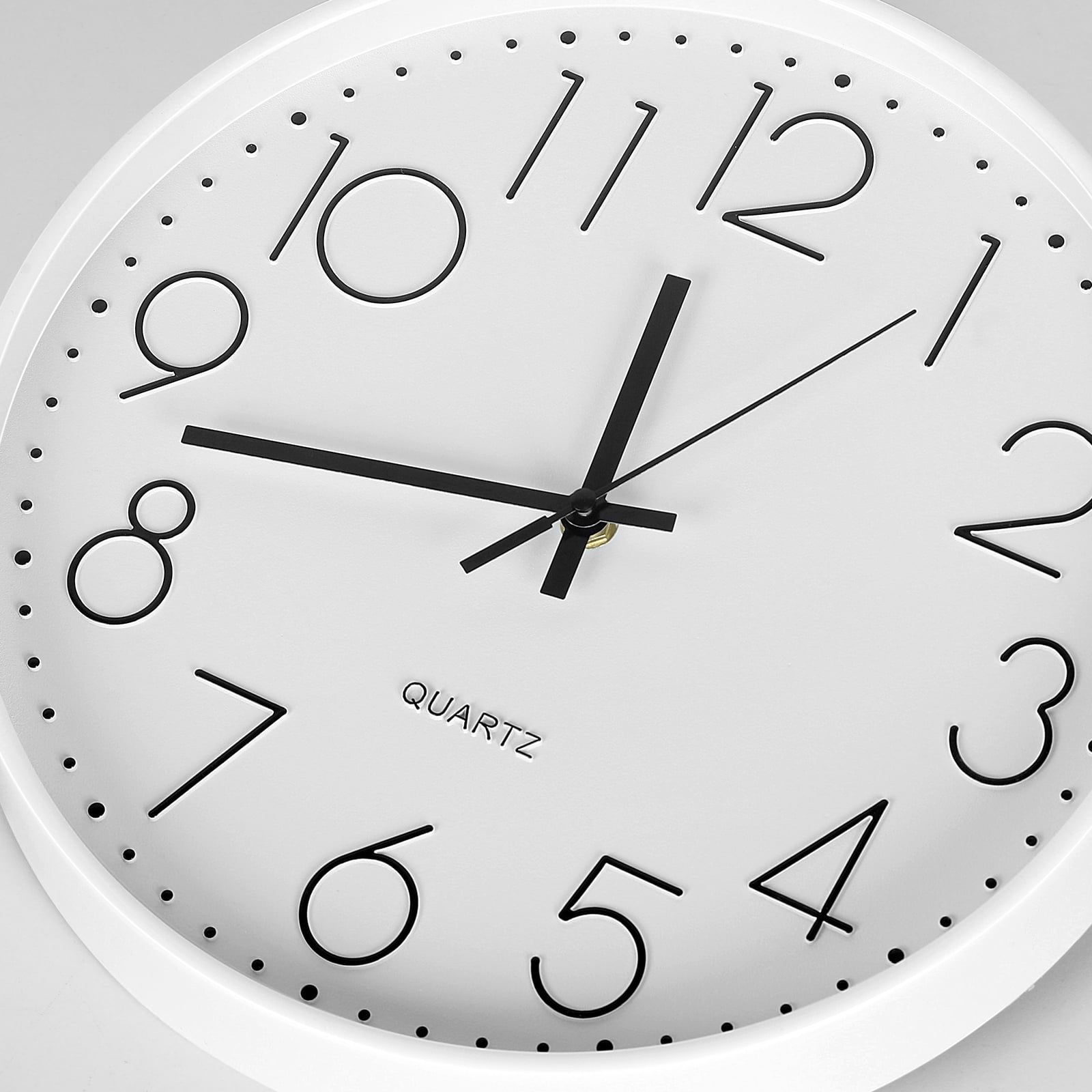 Wall clock Plastic Silent Suitable for decoration 12in White