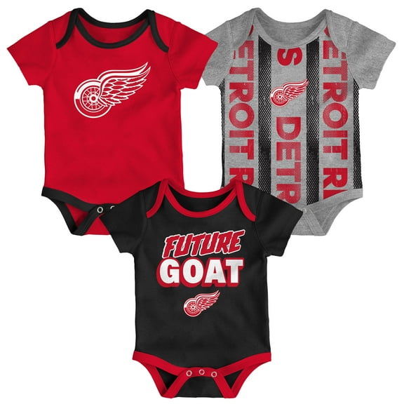 Infant Detroit Red Wings Loyal Buddies Three-Pack Bodysuit Set