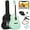 SoCal Green, variant on HarmonyStrings 41in Beginner Acoustic Guitar Full Size All Wood Cutaway Guitar Starter Set w/Case, Strap, Capo, Strings Blue