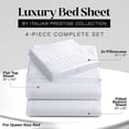 thumbnail image 2 of Striped Bed Sheet Set 1800 Luxury Soft Microfiber Deep Pocket 3-Piece Bedding Set - Wrinkle, Stain, Fade Resistant - White Queen, 2 of 4