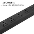 thumbnail image 5 of Regleta de alimentación de metal para montaje en pared, toma de corriente montable, toma de corriente de montaje en aleación de aluminio con interruptor, cable de alimentación SJT 3/C 14AWG, 15A 125V, 5 of 5