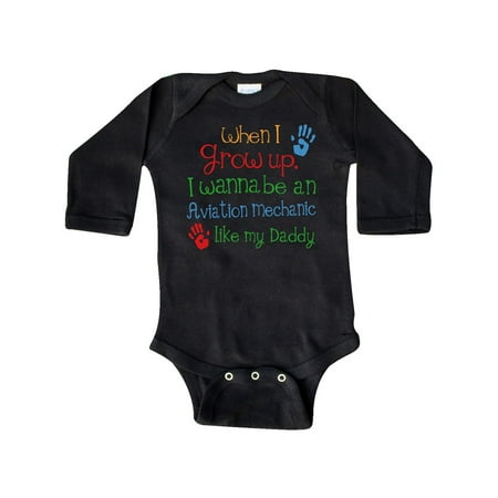 

Inktastic Aviation mechanic like Daddy Gift Baby Boy or Baby Girl Long Sleeve Bodysuit