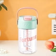 thumbnail image 1 of Vaso con Pajita y Asa, Botella de Agua Irrompible de 600 Ml – Vaso de Plástico Portátil a Prueba de Fugas con Pajita Oculta a Prueba de Polvo E Infusor Extraíble para Estudiantes, 1 of 6
