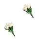 thumbnail image 3 of Bewildely 10 piezas de exquisitas flores de PU hechas a mano, bajo mantenimiento, , sin riego, decoración del hogar, crema de apariencia Crema 2Conjunto, 3 of 6