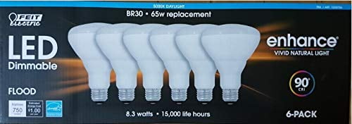 NEW FEIT ELECTRIC LED BR30 FLOOD 6 PACK DAYLIGHT 