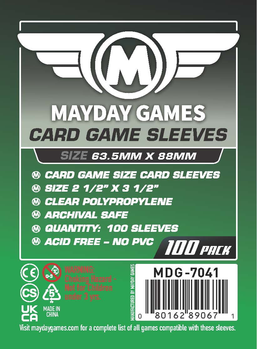 63.5 x 88mm card sleeves Game Card (63.5x88mm) while others have a solid colour Mayday Games Premium Dark Green