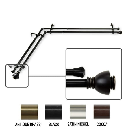 Instyledesign Tristan Corner Window Double Curtain Rod 13 16 Inch Dia Instyledesign Tristan Corner Window Double Curtain Rod 13 16 Inch Dia