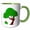 Green/White, variant on 3drose, Cartoon Apple Tree N Apple Basket, 11oz Mug