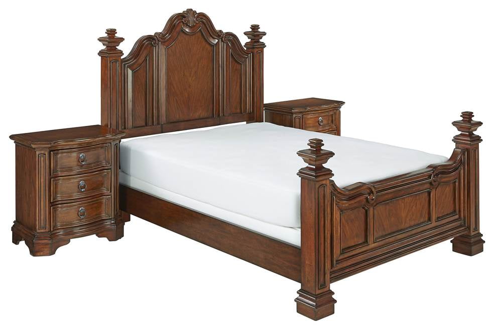 3Pc Queen Bedroom Set in Cognac Finish
