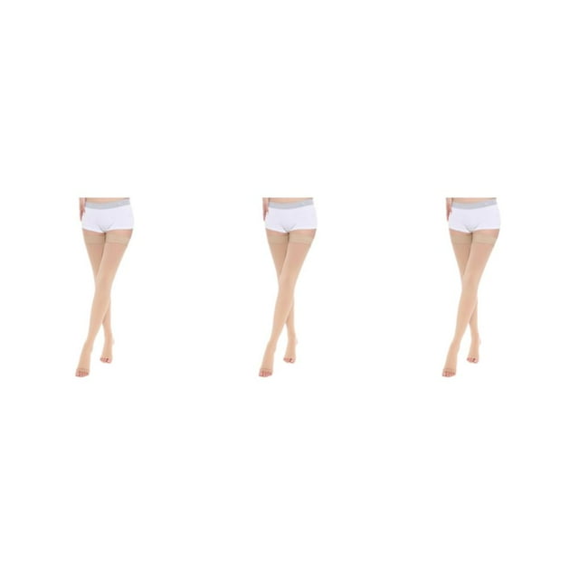 Wweixi Comfortable And Soft Compression Stockings Stay Active Stay Comfortable Open Toe-Skin Color XXL 3Set