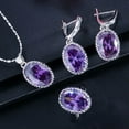 thumbnail image 2 of Trendy Purple Gems Cubic Zircon Round Women Earrings Necklace Rings Jewelry Sets, 2 of 9