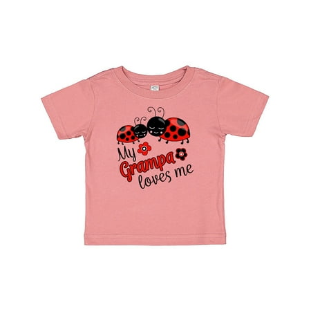 

Inktastic My Grampa Loves Me with Cute Ladybugs Gift Baby Boy or Baby Girl T-Shirt