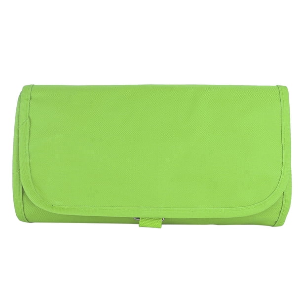 Neceser de viaje multifunción para artículos de aseo, plegable y colgante, con gancho (verde claro)