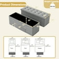 thumbnail image 3 of Gymax 43'' Folding Storage Ottoman Bench w/ Removable Divider & Side Pocket Bedroom Light Grey, 3 of 8