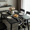 thumbnail image 2 of Black Geometric Table Runner 90 Inches Long, Modern Sage Green White Striped Art Kitchen Coffee Dining Table Decoration for Home Party Birthday Wedding Home Decor 13x90 Inches, 2 of 8