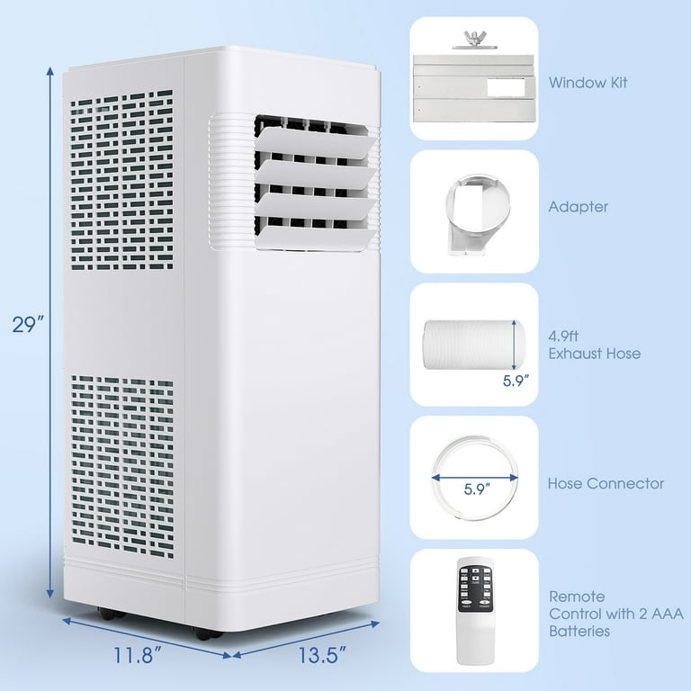 Gymax 10000 BTU ASHRAE Portable Air Conditioner with Remote Control Cooling  Fan Dehumidifier
