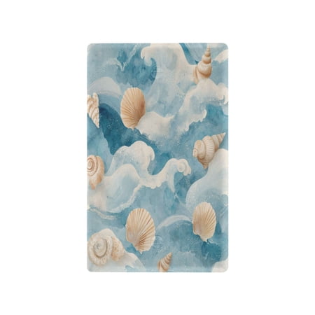 Moody Coastal Beach Wave Design Decorative Wall Plate, Flame Retardant PC Plastic Light Switch & Outlet Cover with Mounting Screws Fits Blank Unused Outlet