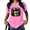 Pink, variant on UNISHE Women's Vintage Western Cowboy Cat Graphic Tee Vintage Washed T-Shirt Short Sleeve Oversized Relaxed Fit