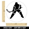 thumbnail image 2 of Hockey Player Holding Hockey Stick Self-Inking Rubber Stamp Ink Stamper - Lime Green Ink - Medium 1 Inch, 2 of 7
