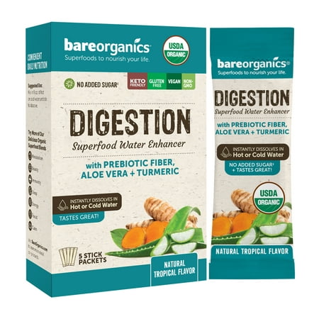 BareOrganics Digestive Health Blend Superfood Mix Enhancer Packets, 5 Ct