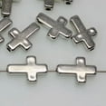 thumbnail image 5 of U8MO 200 Silver Tone Metallic Acrylic Smooth Cross Beads 13X9mm Earring Craft DIY-13X9mm, 5 of 9
