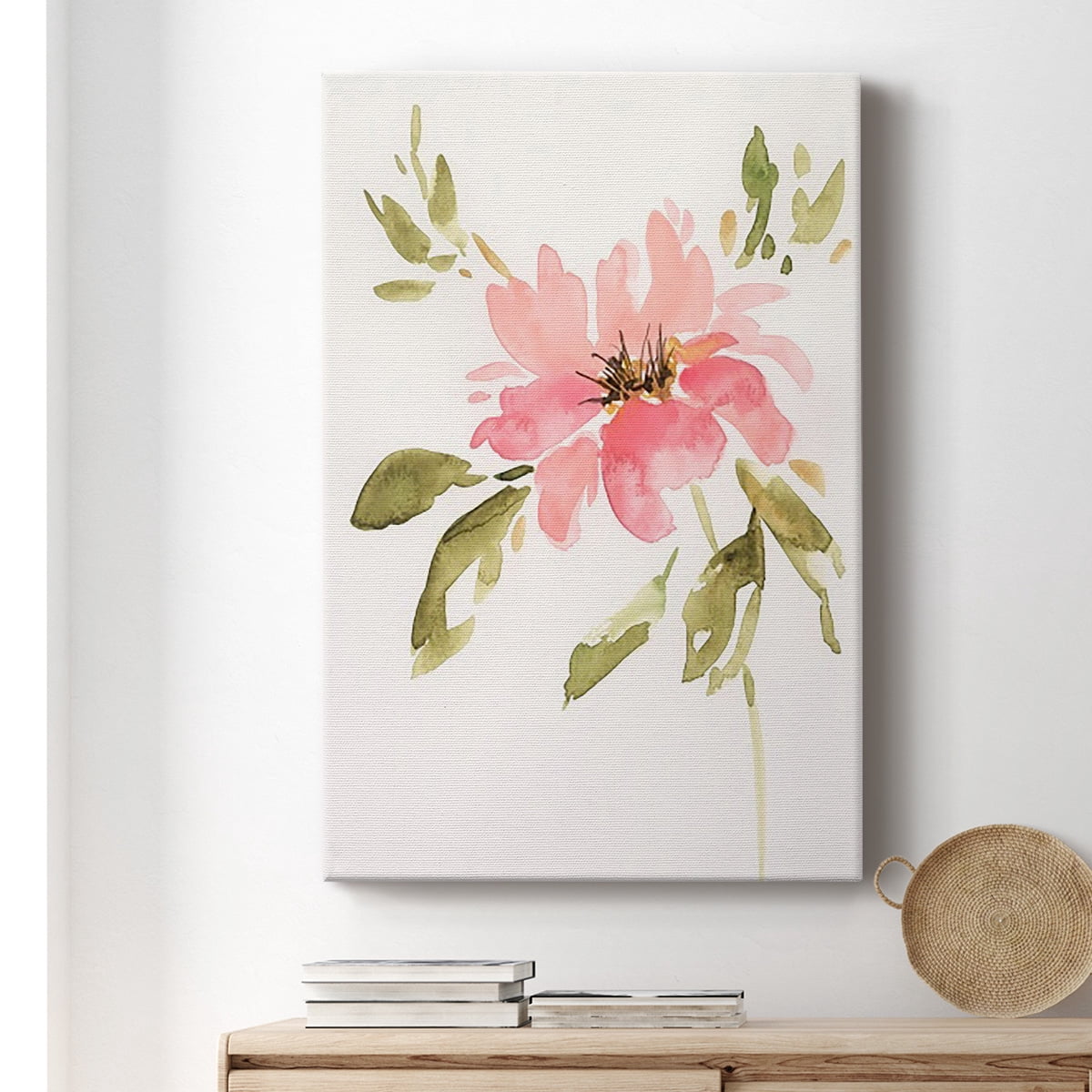 One Pink Bloom II Premium Gallery Wrapped Canvas - Ready to Hang