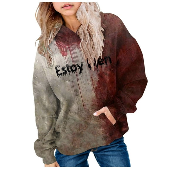 newwalpole Girls Sweatshirt Hoodie Tie Dye Neon Shirt Kids Boys Sweatshirts Youth Hoodies Cute Clothes for Teen Girls Red for Size 13-14 Years